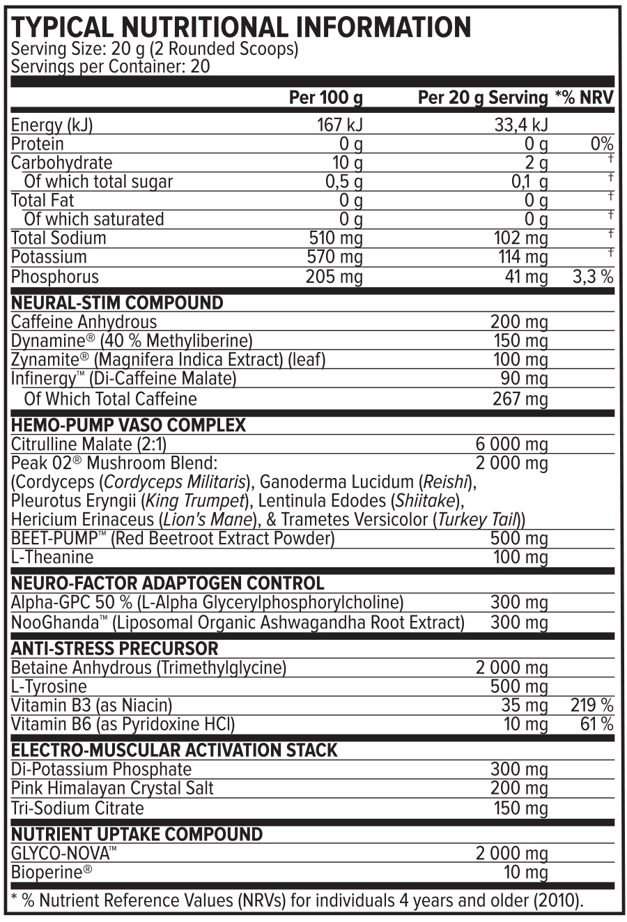 Evolve Nutrition Neuro-Drive Compound-6 (400g) – Gym Supplements ...