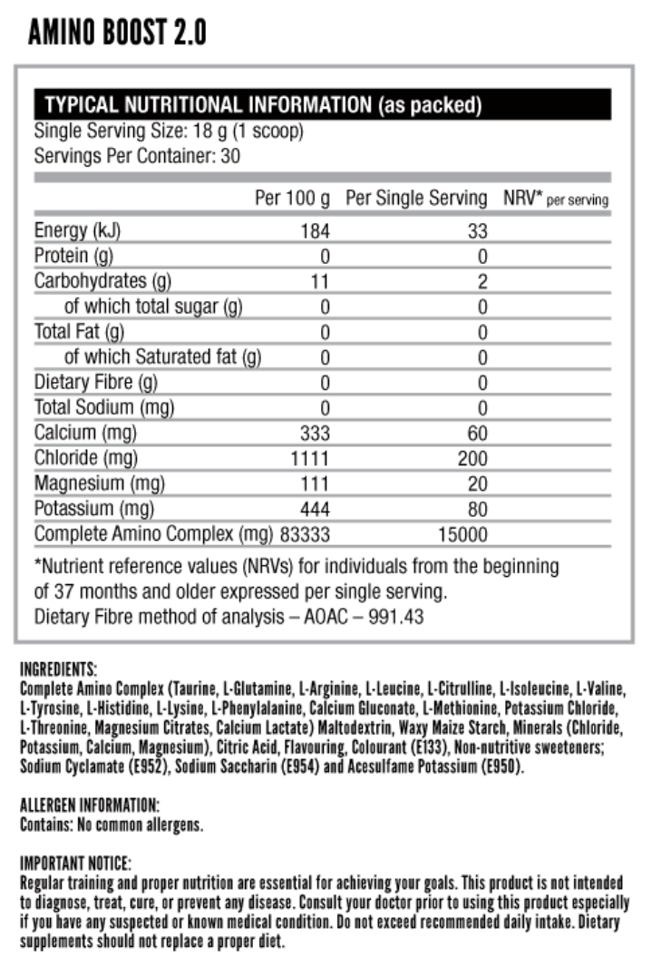 Nutritech-Amino-Boost-540g-Nutritional-Information