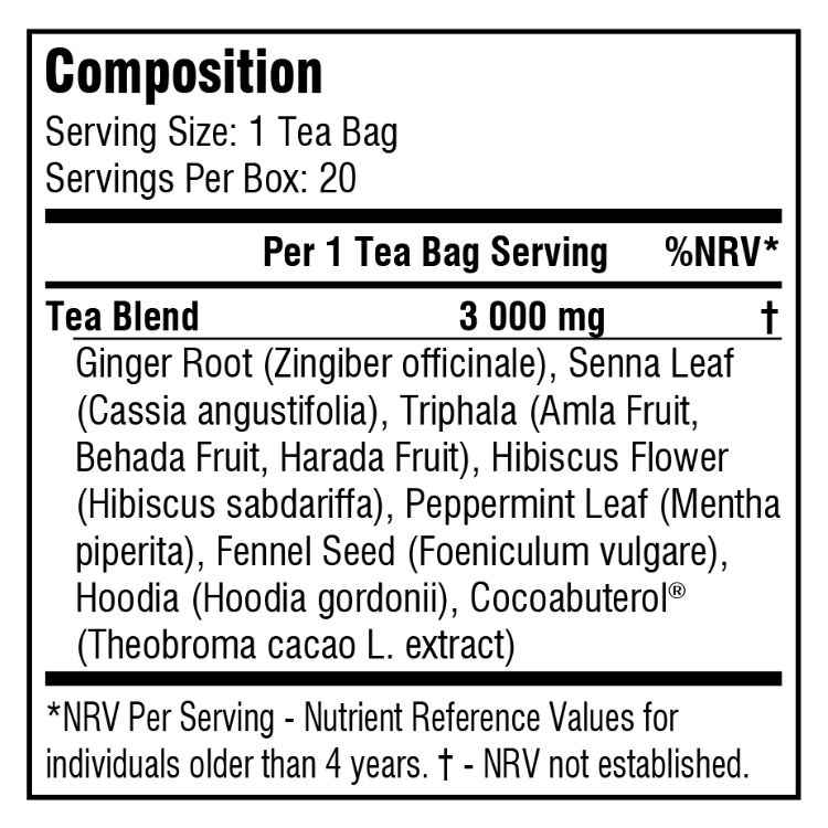 SSA-Supplements-Tea-Cleanse-Detox-Slimming-Tea-20-Bags-Nutritional-Information