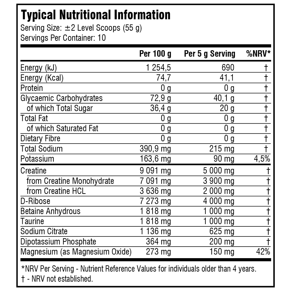 SSA-Supplements-Crea-Size-550g-Nutritional-Information