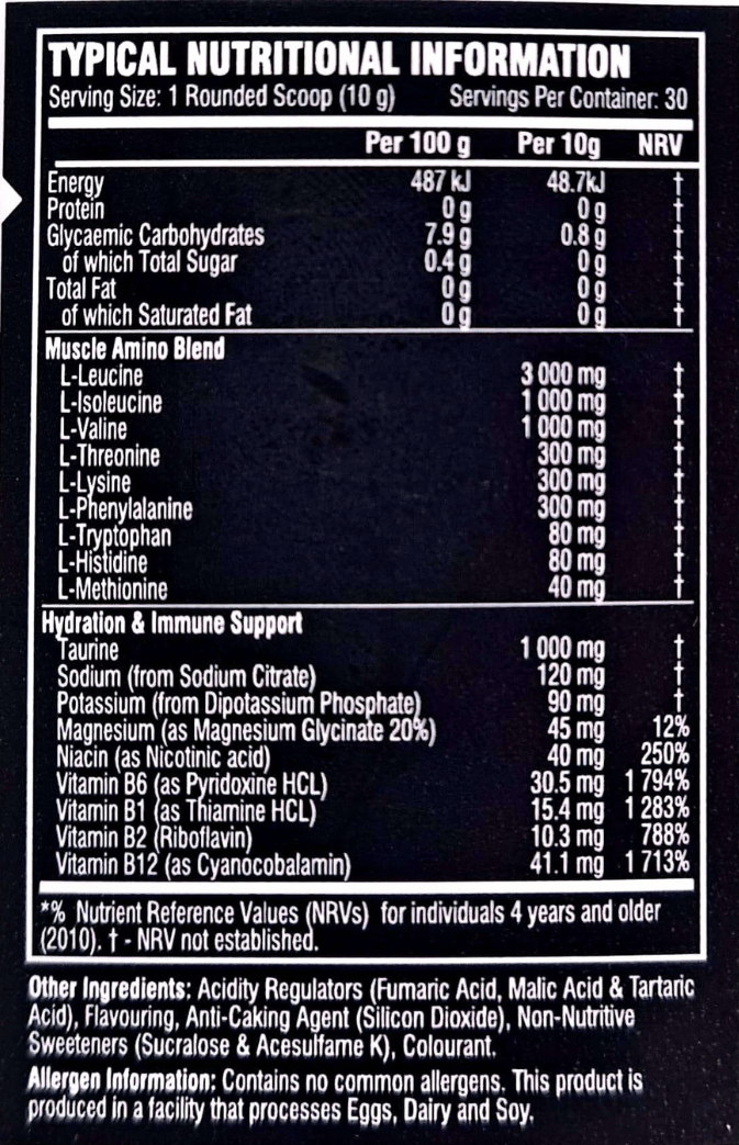 Heavy-Nation-Muscle-Amino-300g-Nutritional-Information
