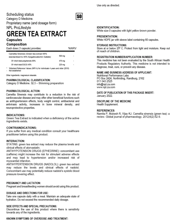 NPL-Green-Tea-Extract-60-Capsules-Nutritional-Information