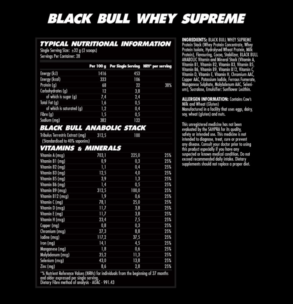 Black-Bull-Whey-Supreme-Protein-908g-Nutritional-Information