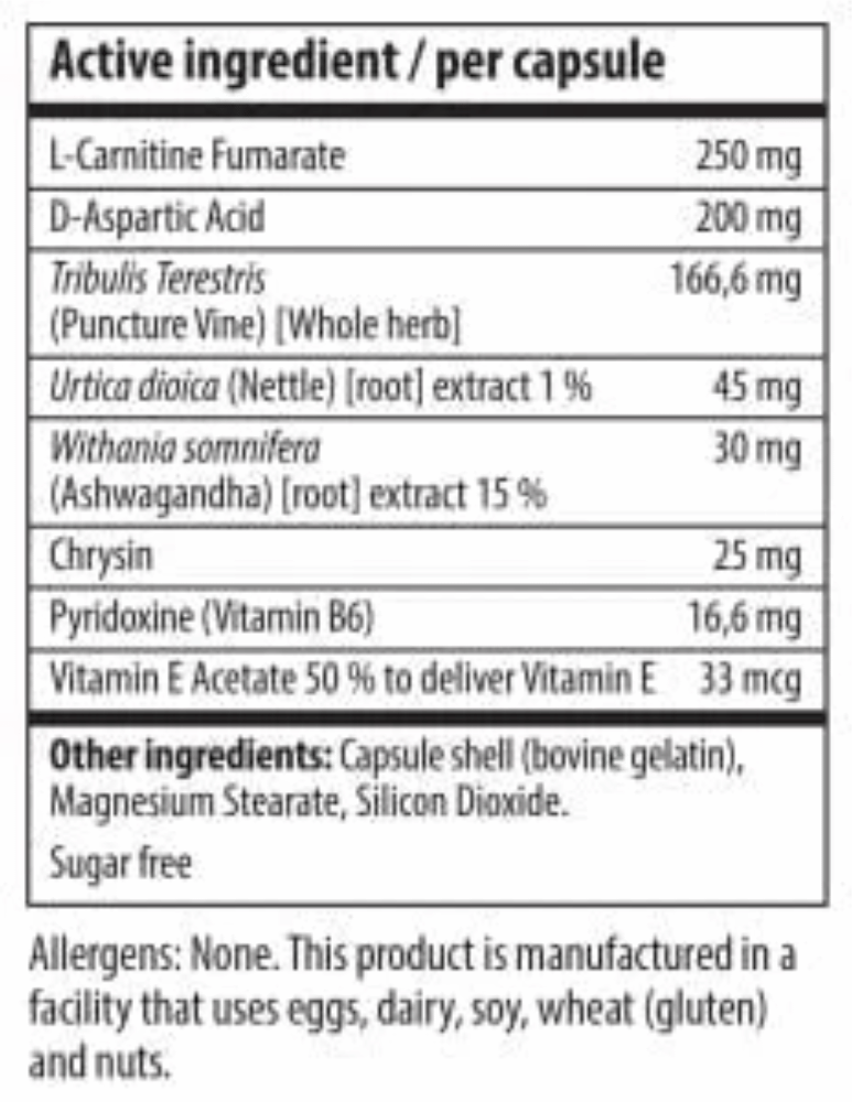 Nutricon-TRT-Testosterone-Regeneration-Therapy-180-Capsules-Nutritional-Information