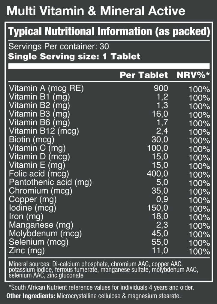 Vitatech-Multi-Vitamin-and-Mineral-Active-30-Tablets-Nutritional-Information