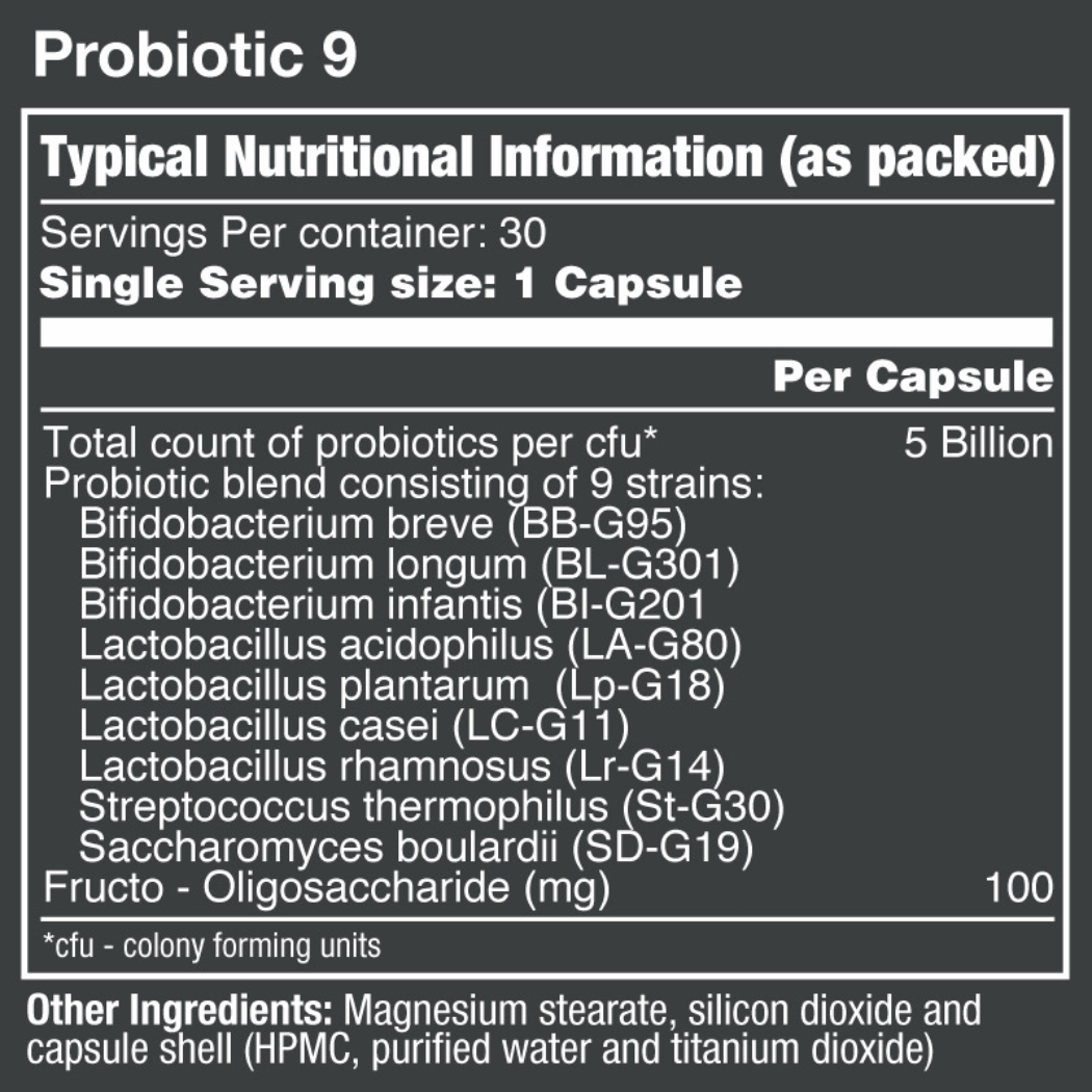 Vitatech-Probiotic-9-with-Prebiotic-30-Veggie-Capsules-Nutritional-Information