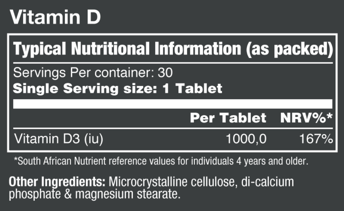 Vitatech-Vitamin-D3-30-Tablets-Nutritional-Information