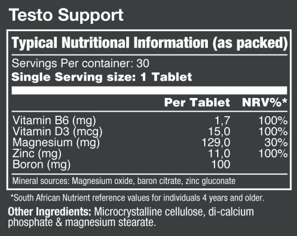 Vitatech-testo-support-Nutritional-Information