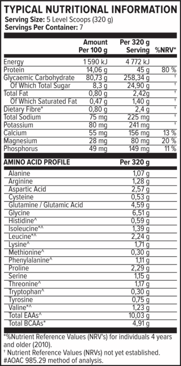 Evolve-Nutrition-Performance-Mass-2-25kg-Nutritional-Information