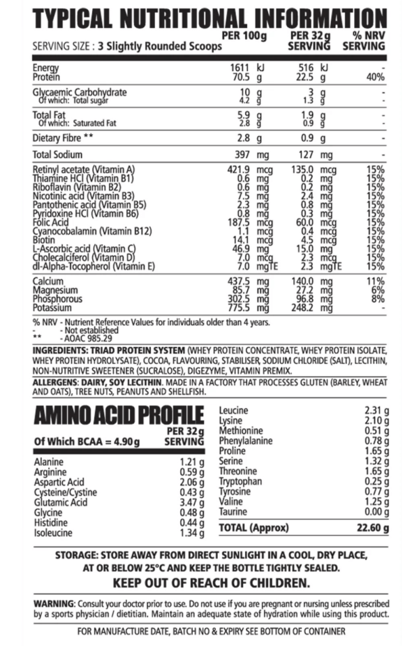 NPL-Platinum-Whey-Protein-Nutritional-Information